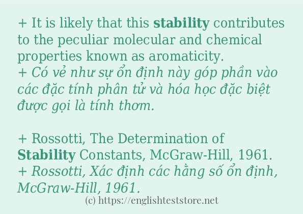 stability sử dụng như thế nào và câu ví dụ