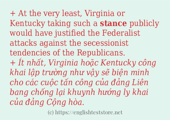 stance cách dùng và ví dụ trong câu