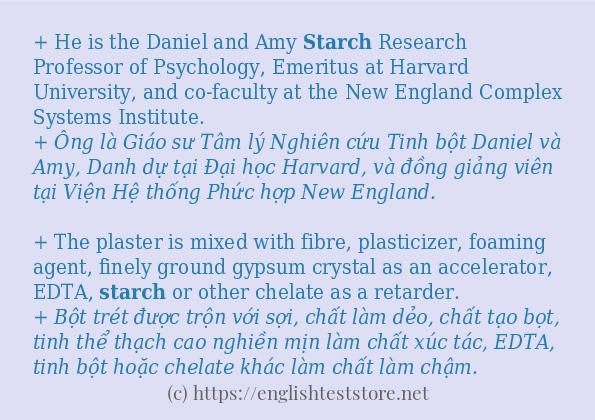 starch ví dụ và cách sử dụng trong câu