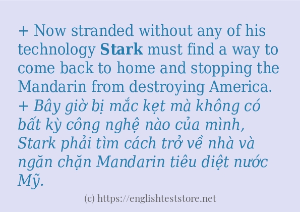 stark ví dụ cách dùng trong câu