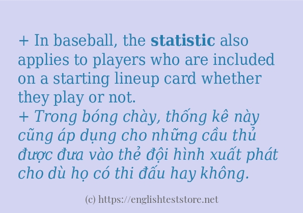 statistic sử dụng như thế nào và câu ví dụ
