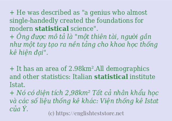 statistical cách dùng và ví dụ trong câu