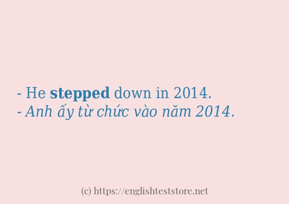 stepped cách sử dụng trong câu và ví dụ
