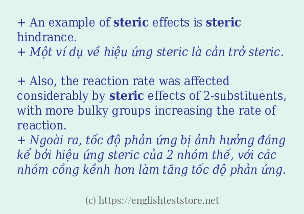 steric cách dùng và ví dụ trong câu