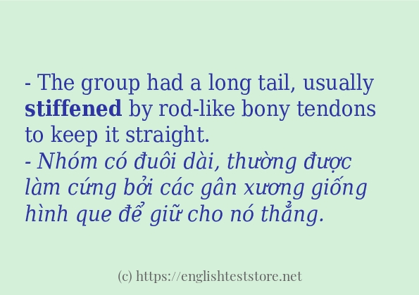 stiffened cách sử dụng và câu ví dụ stiffened cách sử dụng và câu ví dụ