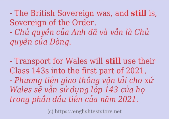 still sử dụng như thế nào và câu ví dụ