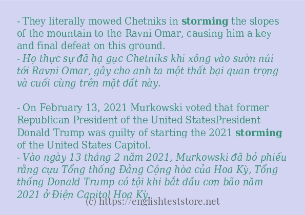 storming cách sử dụng và câu ví dụ