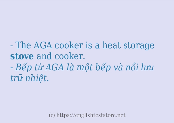 stove cách sử dụng trong câu và ví dụ
