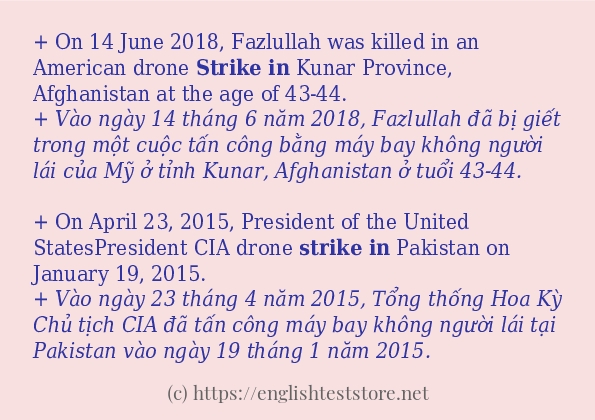 strike in ví dụ và cách sử dụng trong câu
