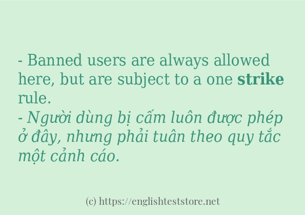 strike ví dụ cách dùng trong câu