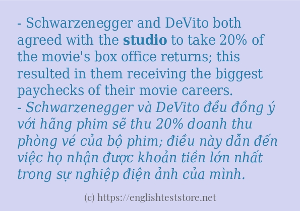 studio câu ví dụ và cách dùng