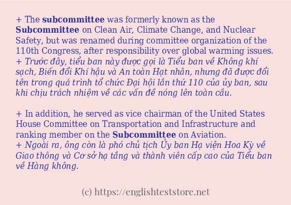 subcommittee sử dụng như thế nào?