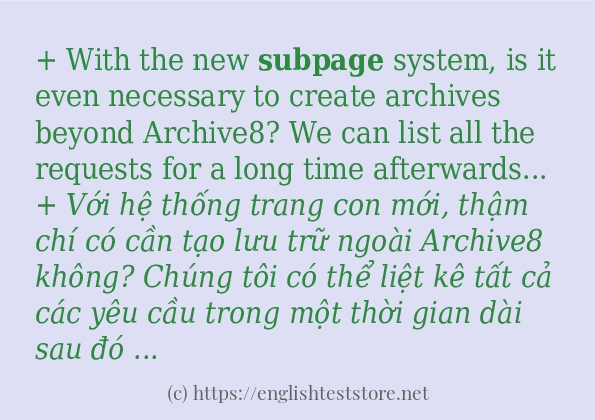 subpage ví dụ cách dùng trong câu