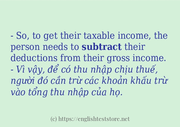 subtract sử dụng như thế nào?