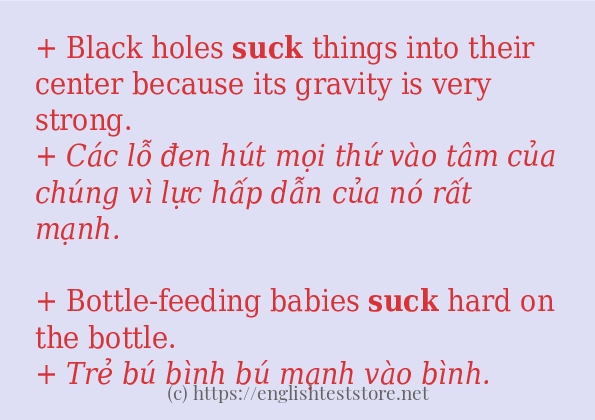 suck ví dụ cách dùng trong câu