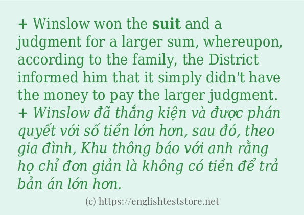 suit các cách dùng và câu ví dụ