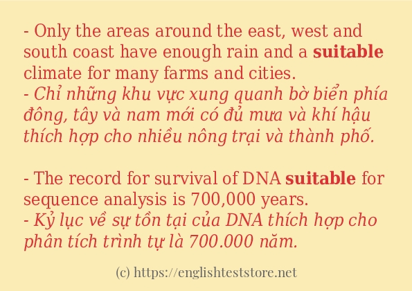 suitable ví dụ và cách sử dụng trong câu