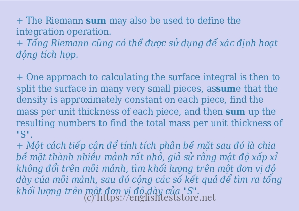sum ví dụ và cách sử dụng trong câu