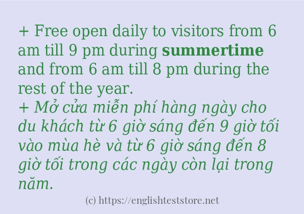 summertime cách dùng và câu ví dụ