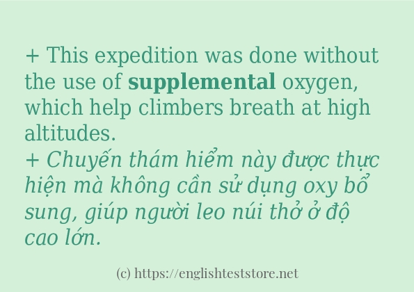 supplemental sử dụng như thế nào và câu ví dụ
