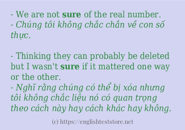 sure câu ví dụ và cách sử dụng