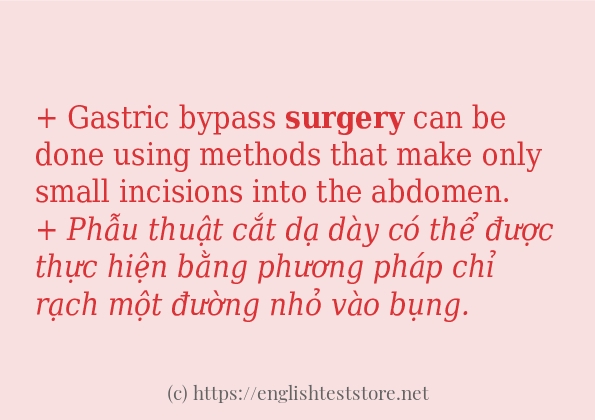 surgery câu ví dụ về cách dùng