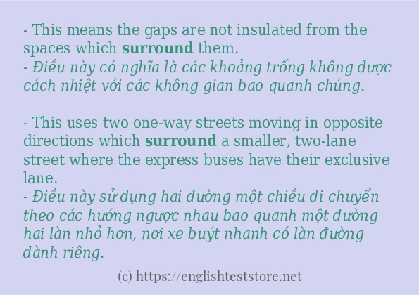 surround ví dụ và cách sử dụng trong câu