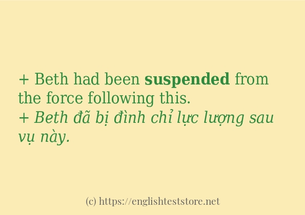 suspended sử dụng thực tế trong câu