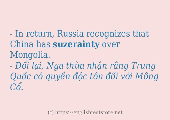 suzerainty cách sử dụng trong câu và ví dụ