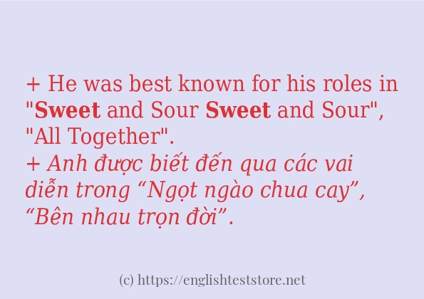 sweet cách dùng và câu ví dụ