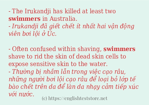 swimmers sử dụng như thế nào và câu ví dụ