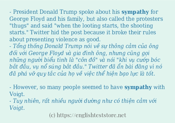 sympathy cách dùng trong câu và ví dụ