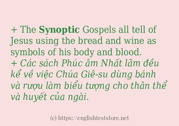 synoptic các cách dùng và câu ví dụ synoptic các cách dùng và câu ví dụ