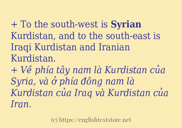 syrian cách dùng và ví dụ trong câu