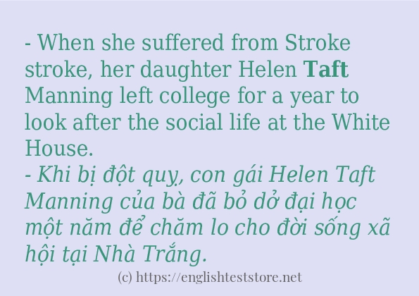 taft sử dụng như thế nào và câu ví dụ