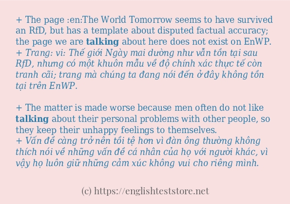 talking cách dùng và ví dụ trong câu