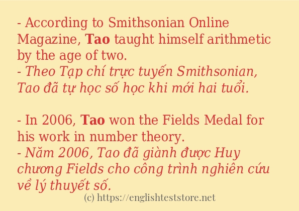 tao cách sử dụng trong câu và ví dụ