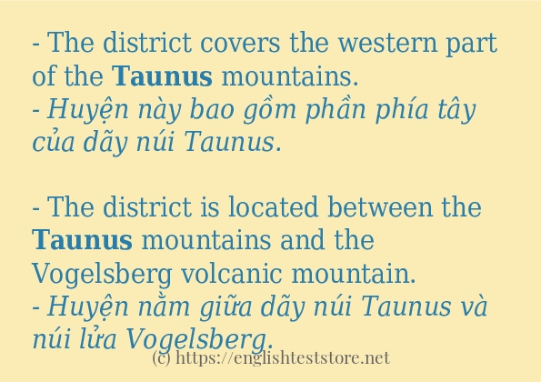 taunus ví dụ cách dùng trong câu