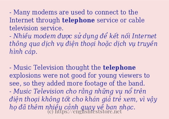 telephone ví dụ cách dùng trong câu