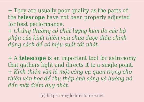 telescope sử dụng như thế nào và câu ví dụ