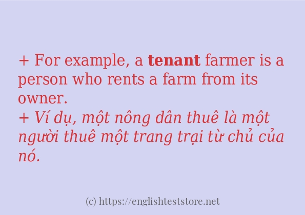 tenant ví dụ cách dùng trong câu