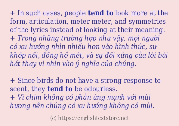tend to có bao nhiêu cách sử dụng?