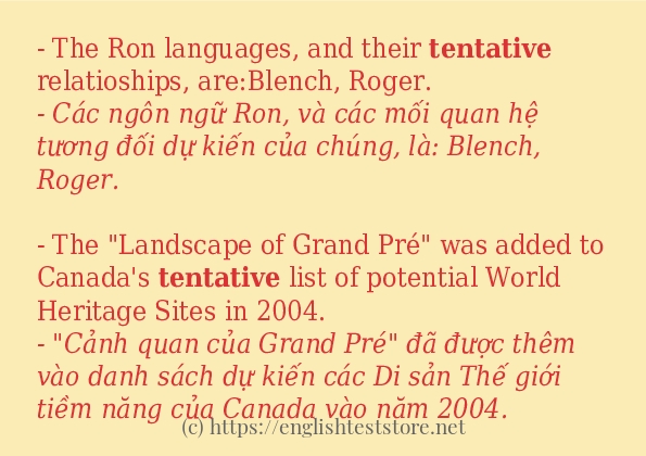 tentative sử dụng thực tế trong câu tentative sử dụng thực tế trong câu