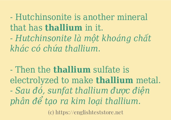 thallium câu ví dụ về cách dùng