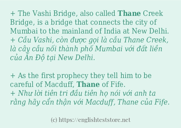thane sử dụng như thế nào và câu ví dụ