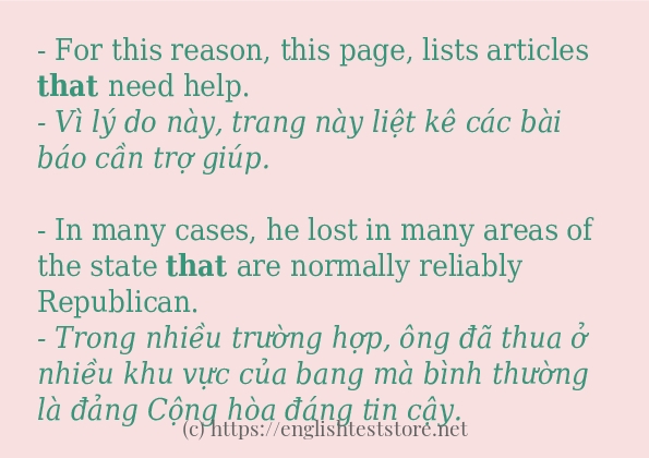that cách dùng và câu ví dụ that cách dùng và câu ví dụ