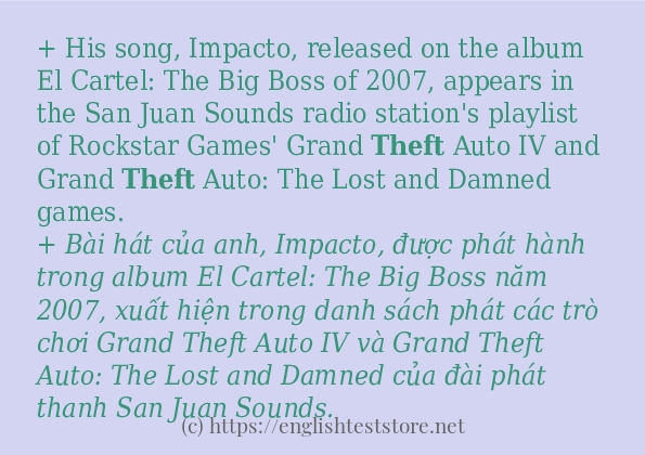 theft ví dụ và cách sử dụng trong câu