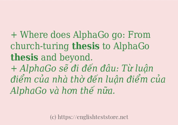 thesis câu ví dụ và cách sử dụng