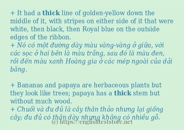 thick áp dụng trong câu và ví dụ