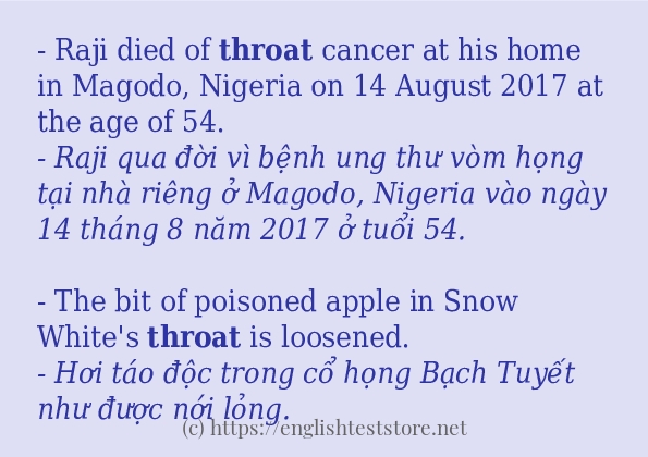 throat có bao nhiêu cách sử dụng?